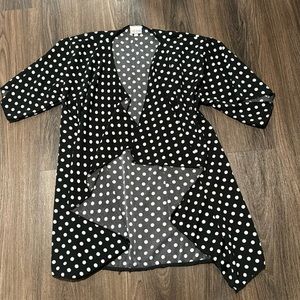 Lularoe Black White Polka Dot Kimono Small Maternity